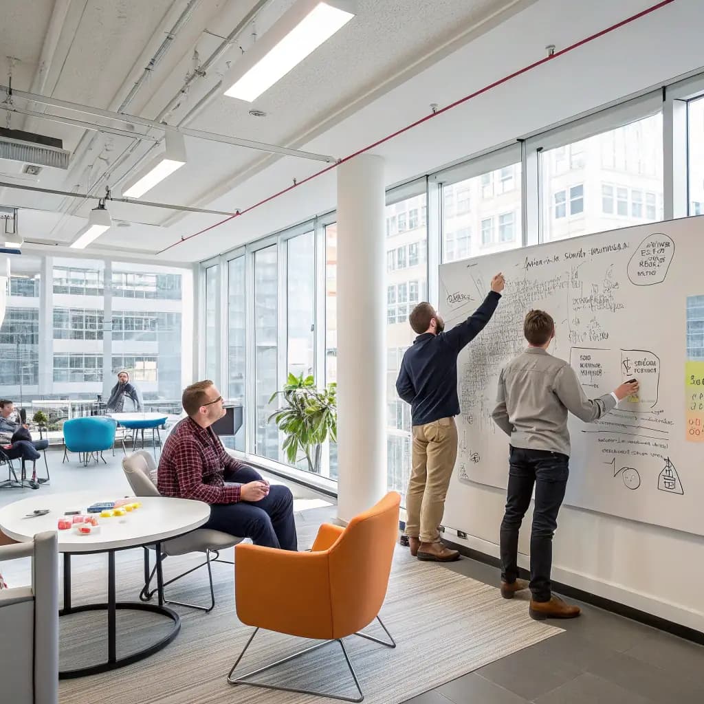 AKDK Digital team collaborating at a desk, building modern web applications together