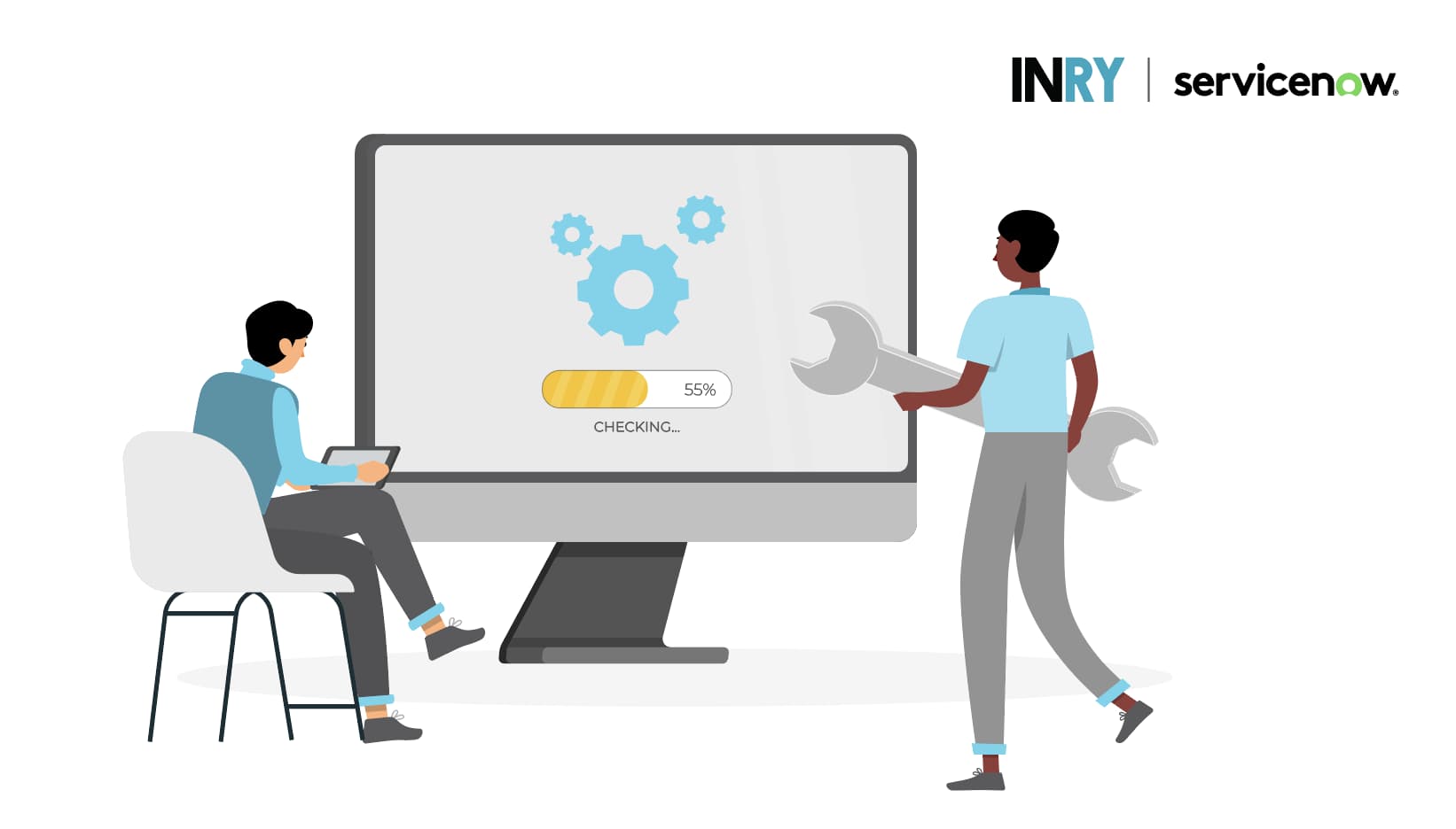Developer at a code editor running a deployment pipeline — maintenance and upgrade workflow