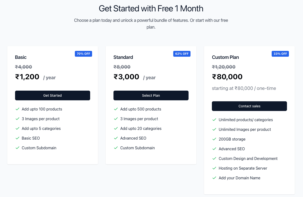 Online store with product search, filter sidebar, cart, and clean checkout experience